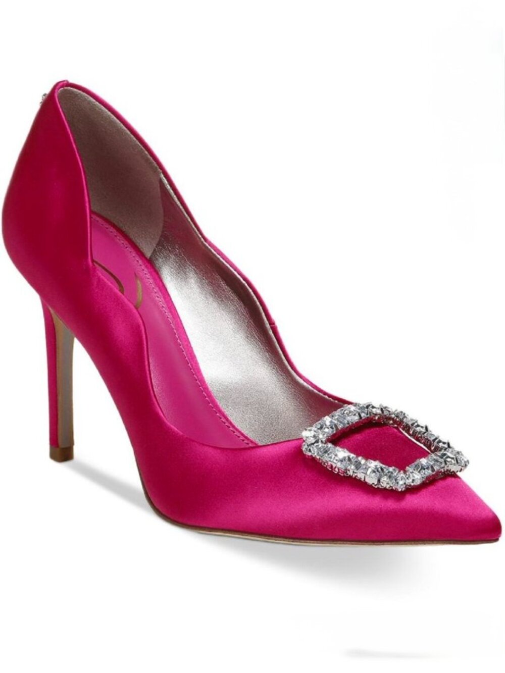 9 Sam Edelman Harriett Pink Fuchsia Pointed Toe Pump Heels Stiletto Rhinestone - Picture 2 of 16